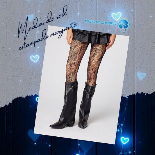 Medias De Red Estampado Margarita
