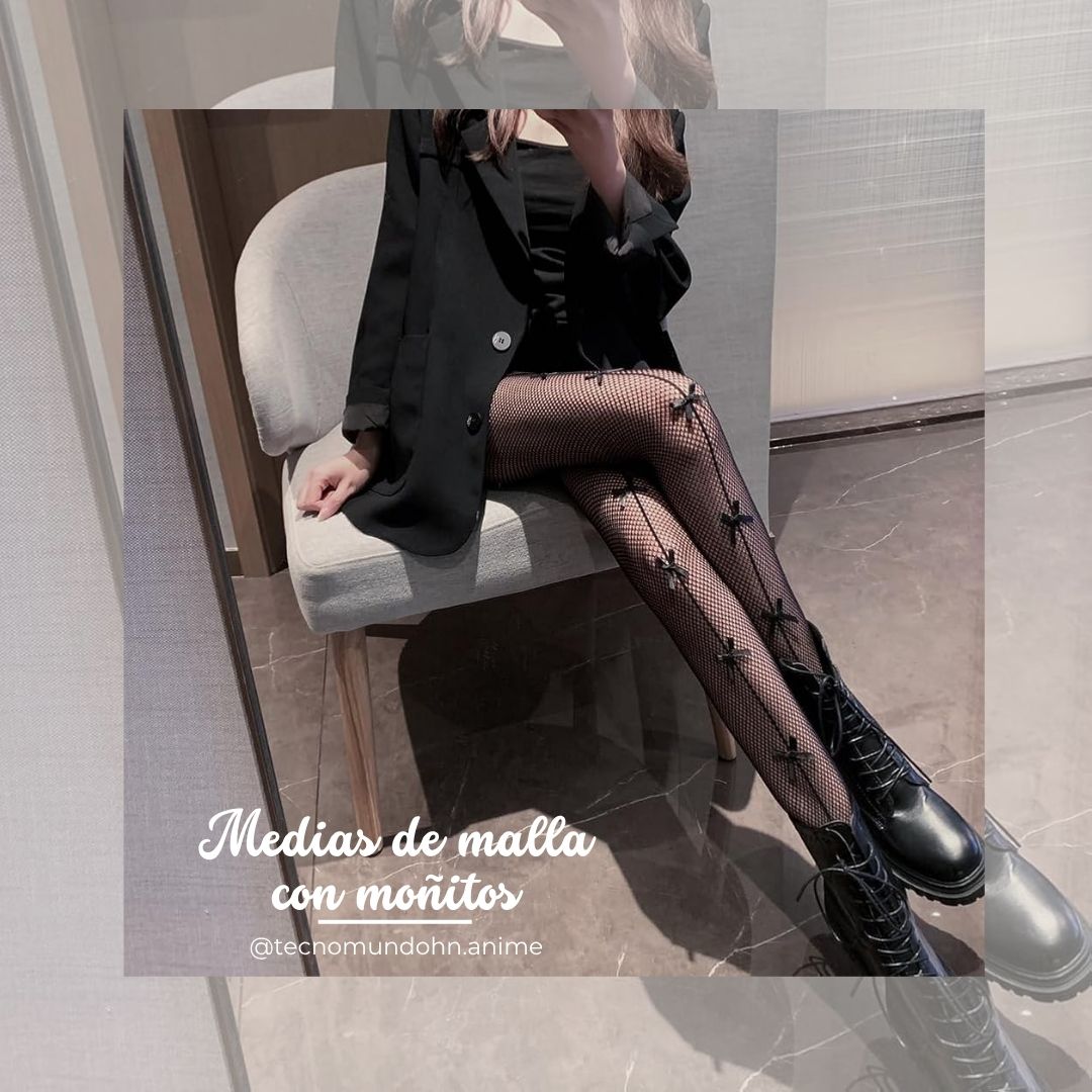 Medias De Malla Con Moñitos