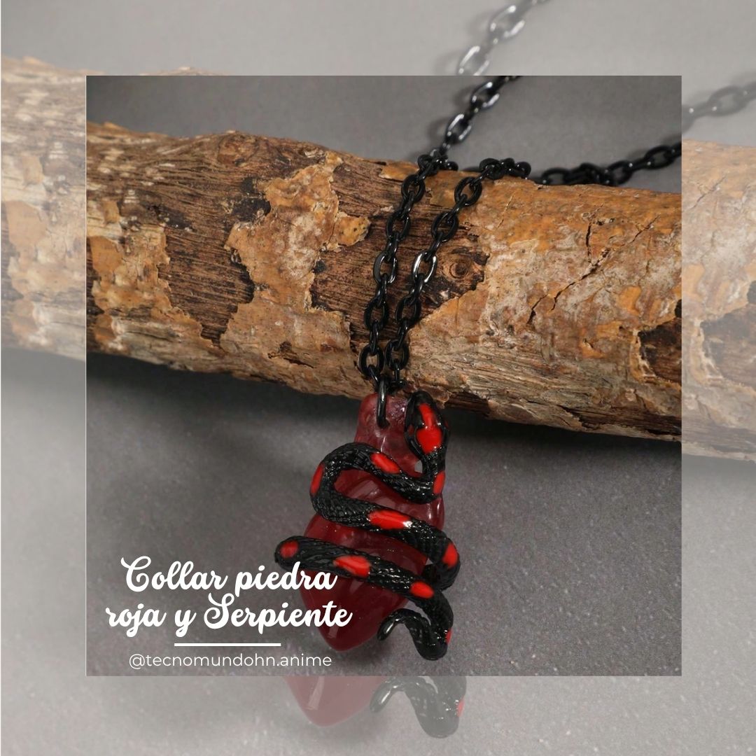 Collar Piedra Roja Y Serpiente