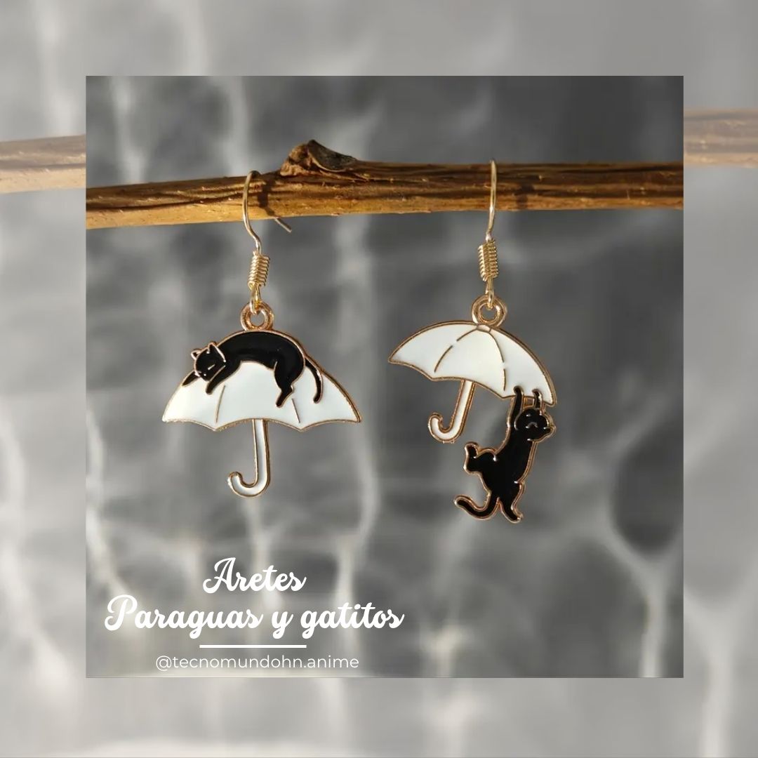 Aretes Paraguas Y Gatitos