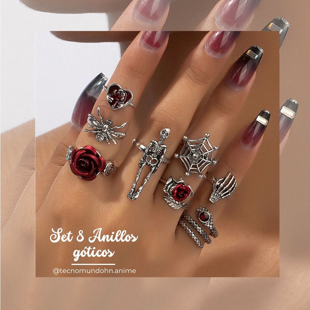 Set 8 Anillos Góticos