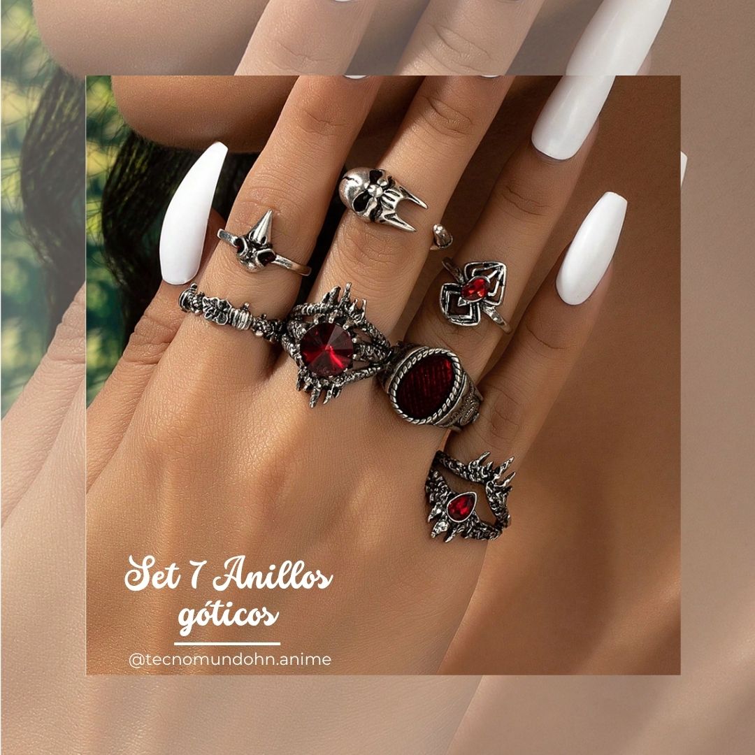 Set 7 Anillos Góticos