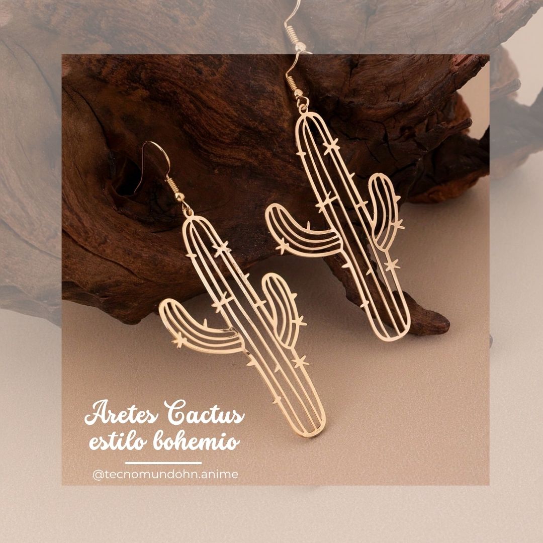 Aretes Cactus Estilo Bohemio