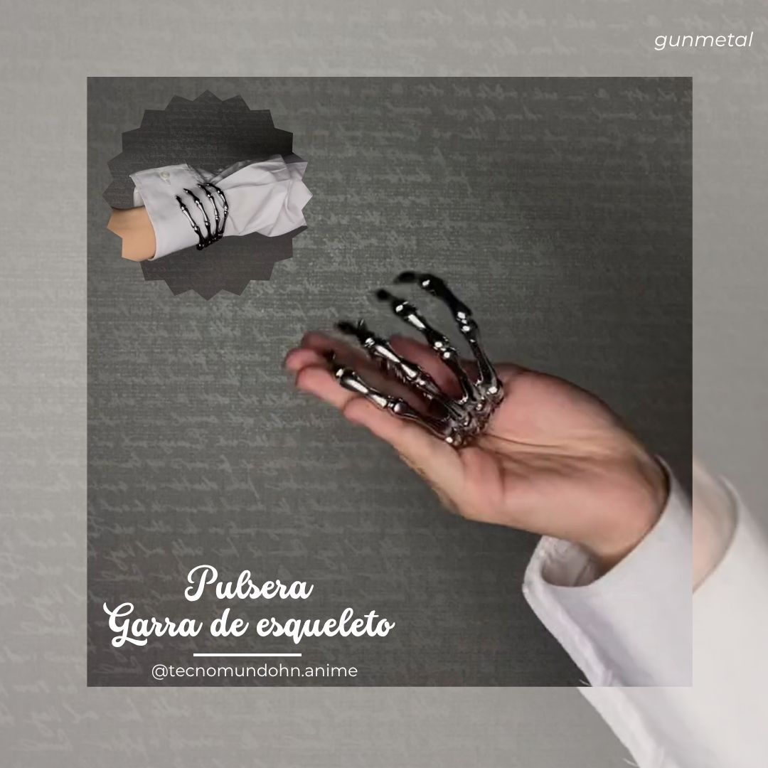 Pulsera Garra De Esqueleto Grafito Oscuro