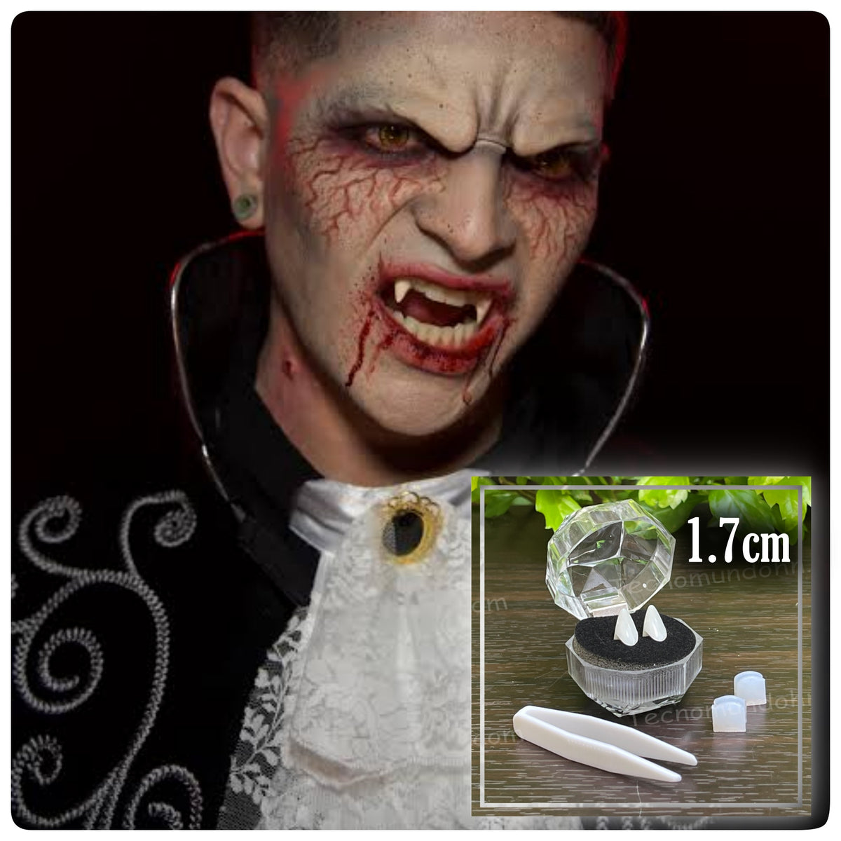 Colmillos Postizos De Vampiro 17Mm