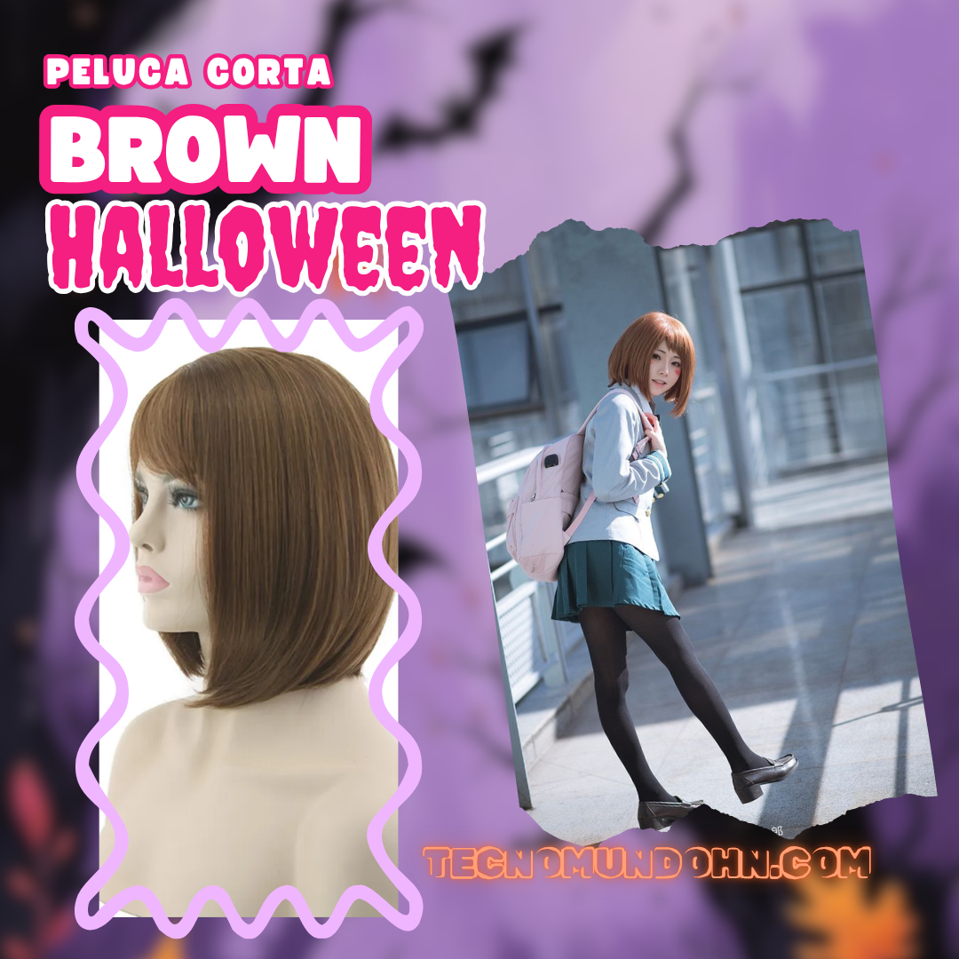 Peluca Lisa Corta Brown