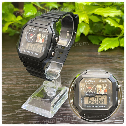 Reloj Digital Deportivo Cuadrado Luffy Gear 5| One Piece