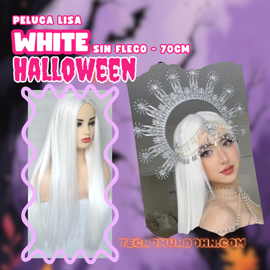 Peluca Lisa White Sin Fleco 70Cm