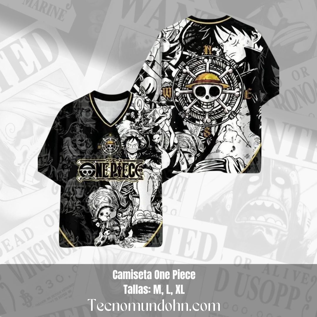 Camiseta Deportiva Cuello V -  Luffy Y Tony Chopper |  One Piece
