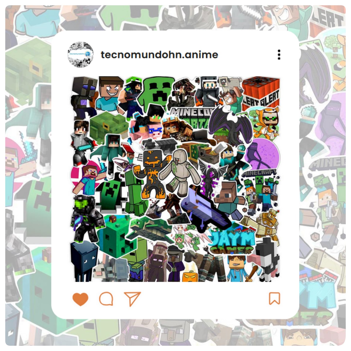 Paquete Calcomanías Minecraft