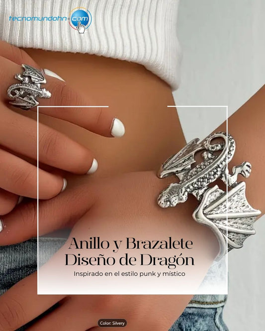 Anillo y pulsera diseño Dragon