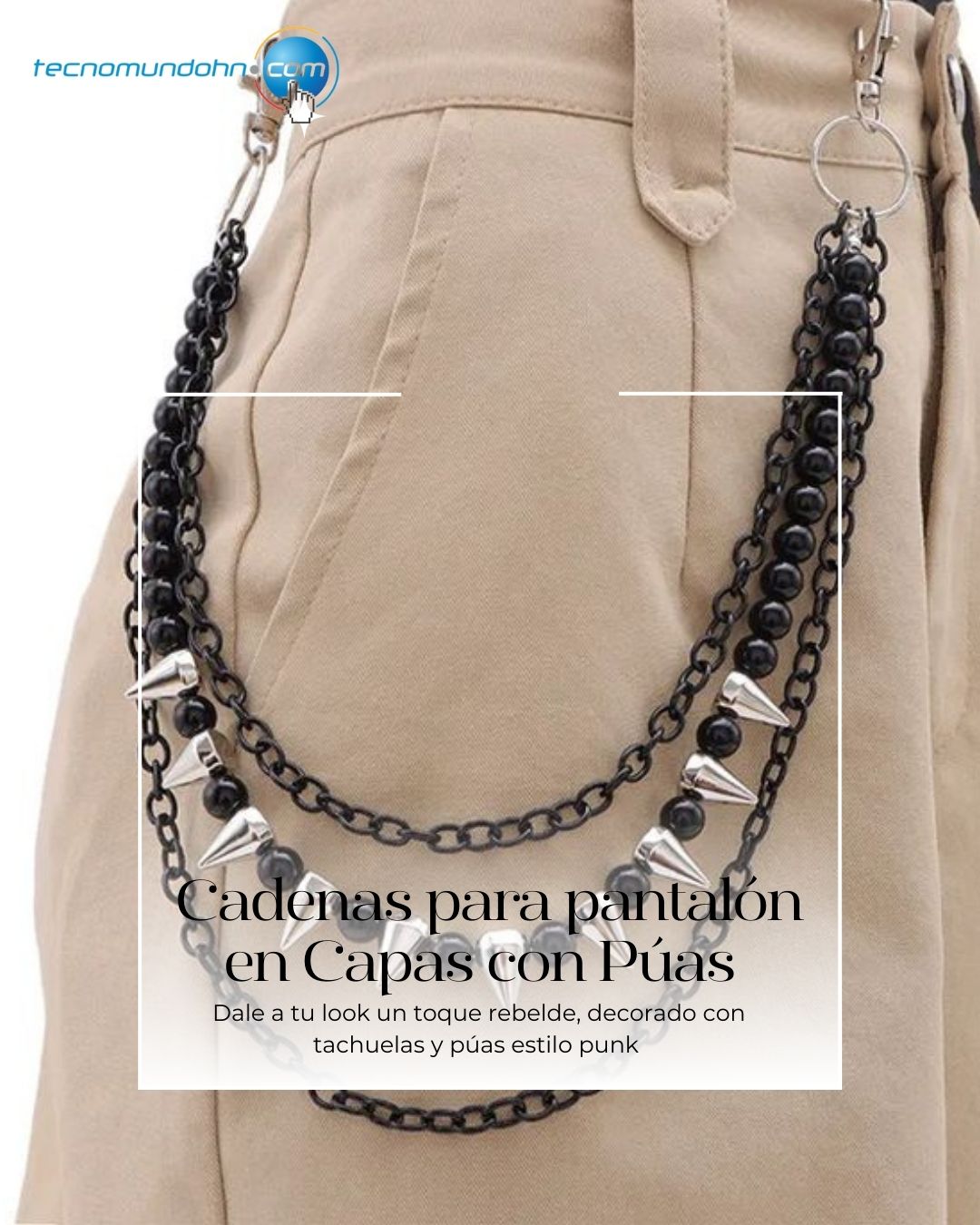 Cadenas para pantalon en capas con puas