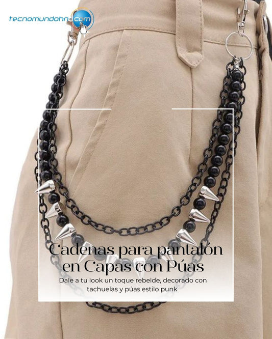 Cadenas para pantalon en capas con puas