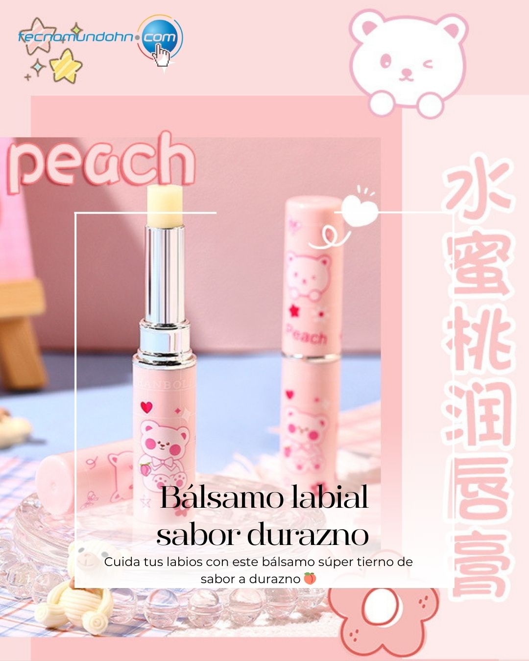 Balsamo labial sabor durazno