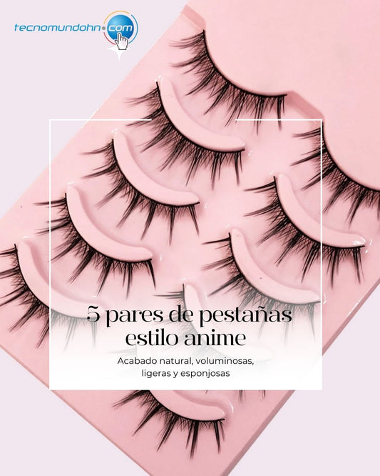 5 pares de pestañas estilo anime (A)