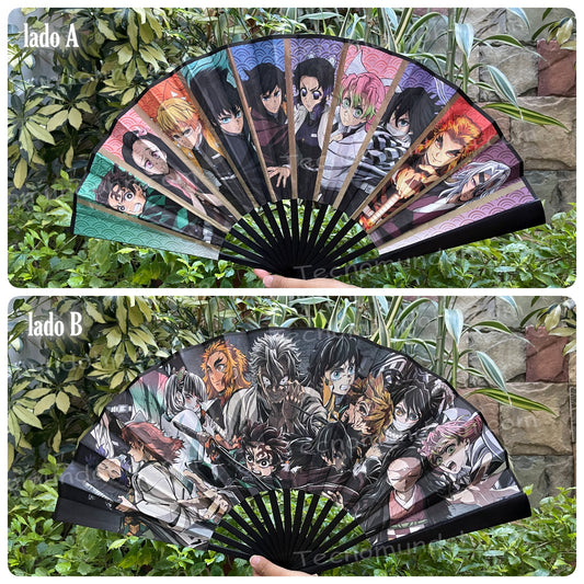 Abanico Plegable Doble Lado Demon Slayer