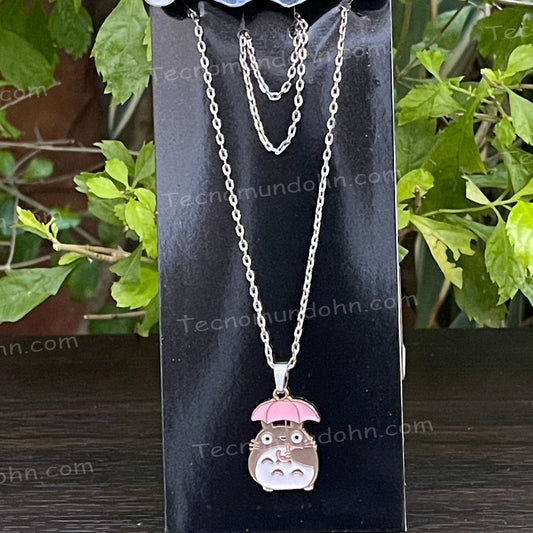 Collar Totoro Con Paraguas Rosa | Studio Ghibli