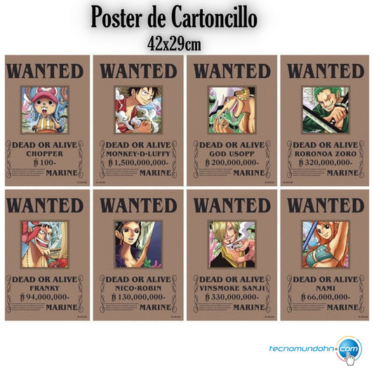 Poster De Cartoncillo Wanted (B) | One Piece