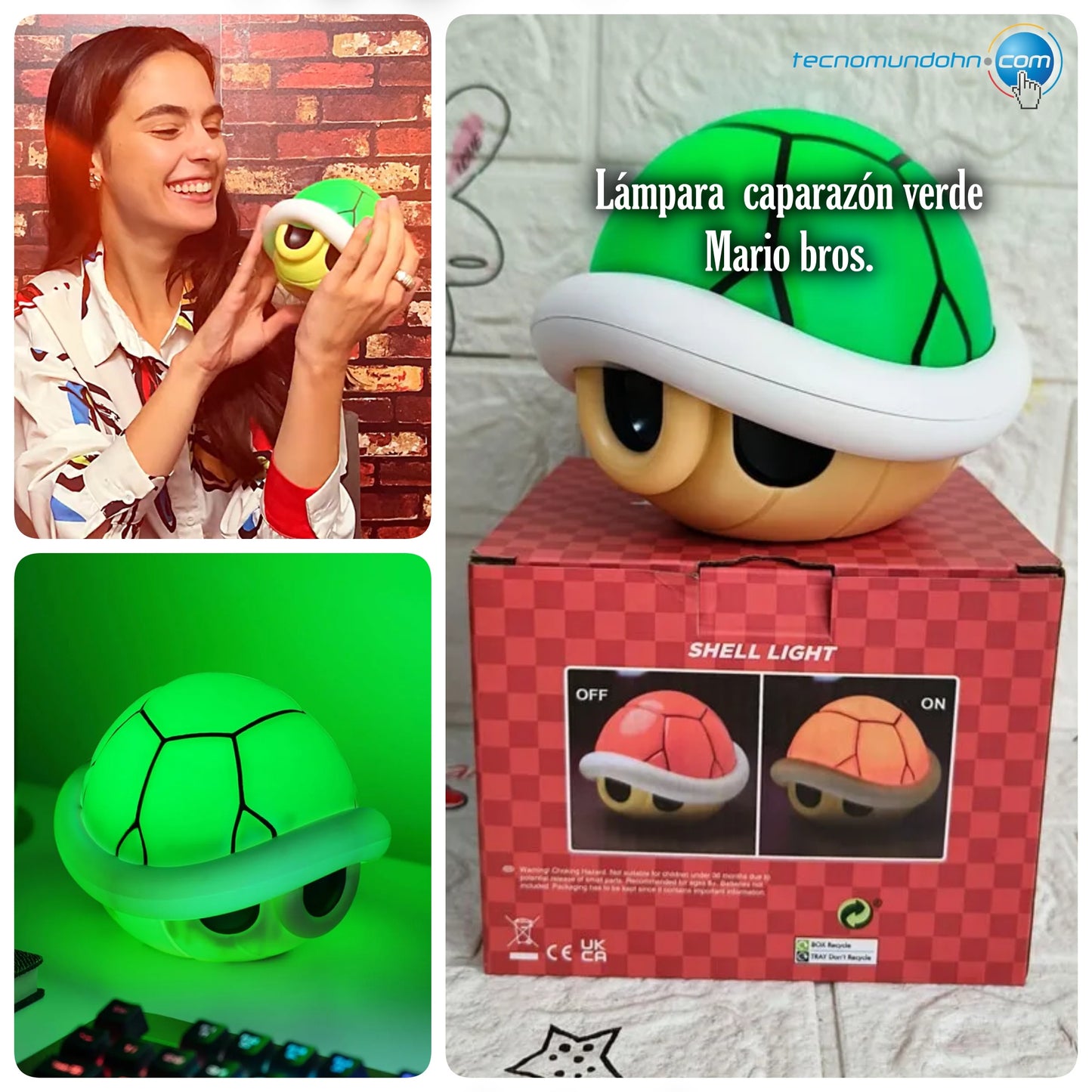 Lámpara Caparazón Verde De Super Mario