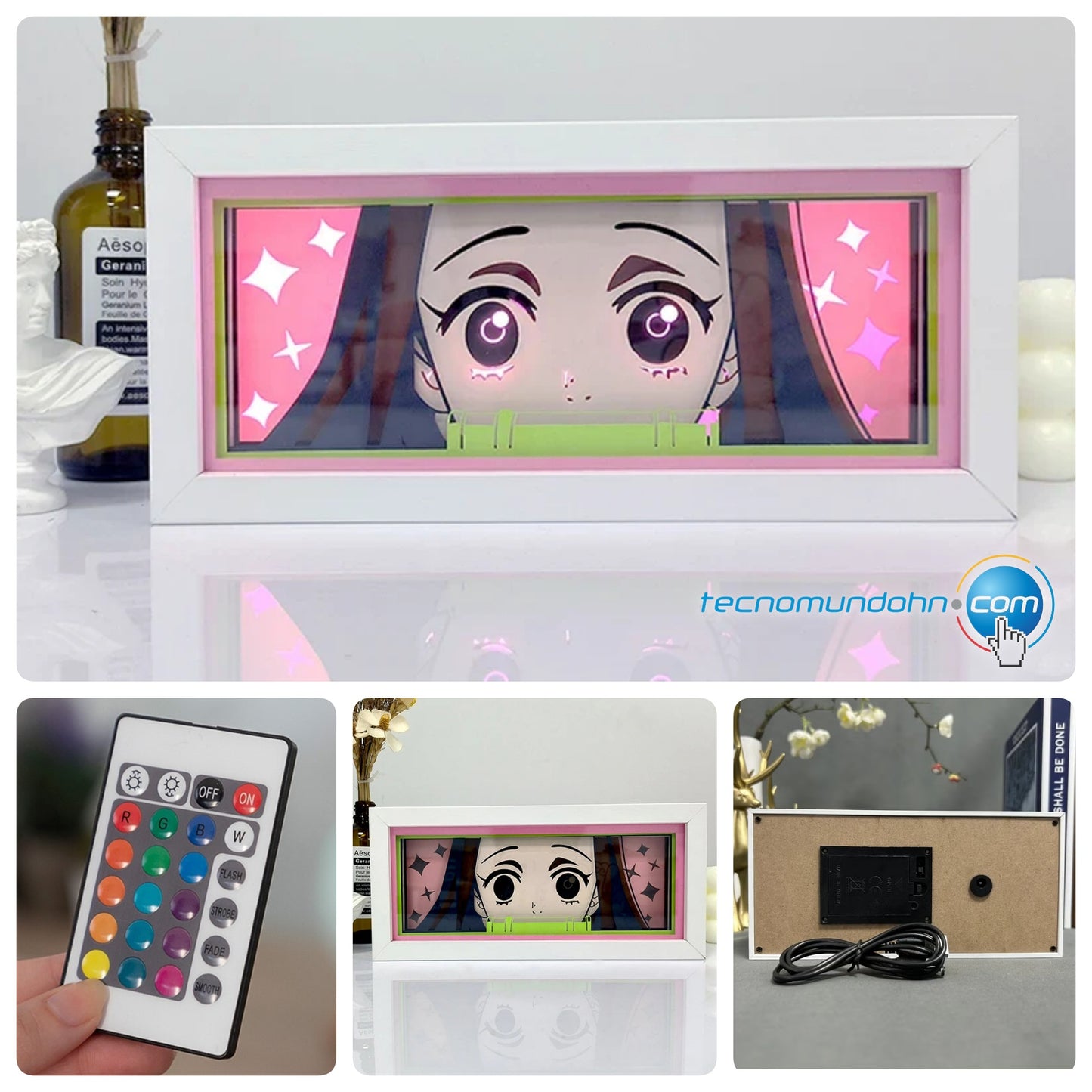 Lámpara Led Tipo Lightbox Nezuko + Control Remoto| Kimetsu No Yaiba