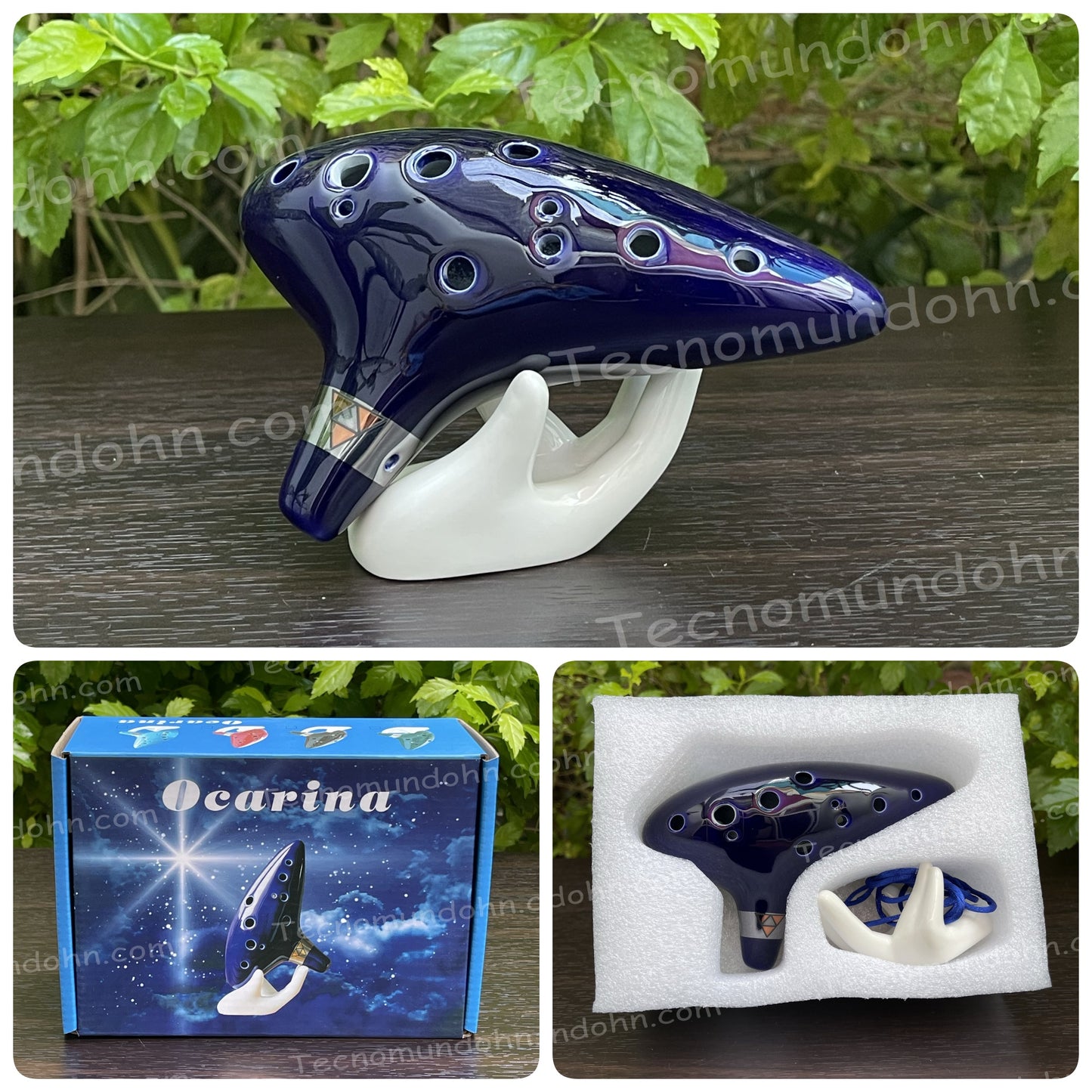 Ocarina The Legend Of Zelda + Base En Forma De Mano