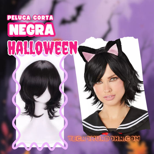 Peluca Corta Negra