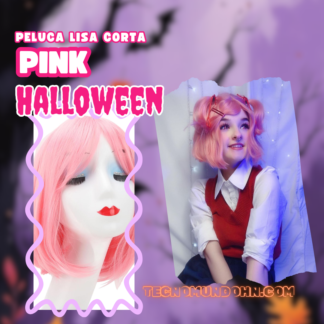 Peluca Lisa Corta Pink