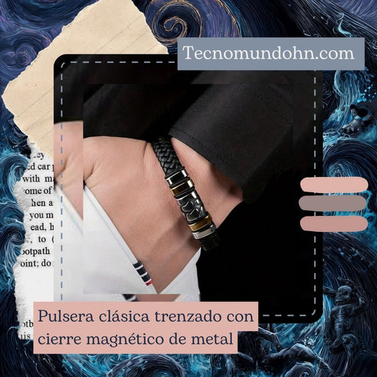 Pulsera Clásica Trenzado Con Cierre Magnético De Metal