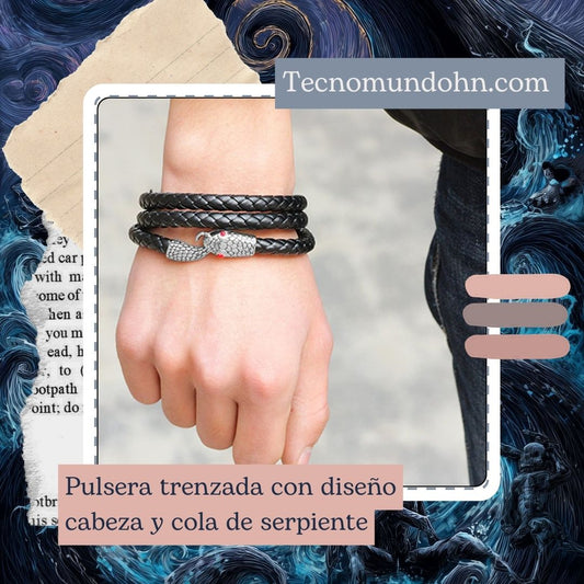 Pulsera Trenzada Con Diseño Cabeza Y Cola De Serpiente