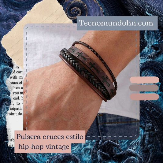 Pulsera Cruces Estilo Hip-Hop Vintage