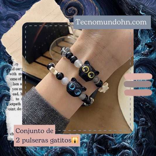 Conjunto De 2 Pulseras Gatitos