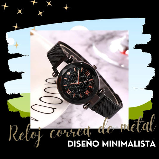 Reloj correa de metal diseño minimalista dama