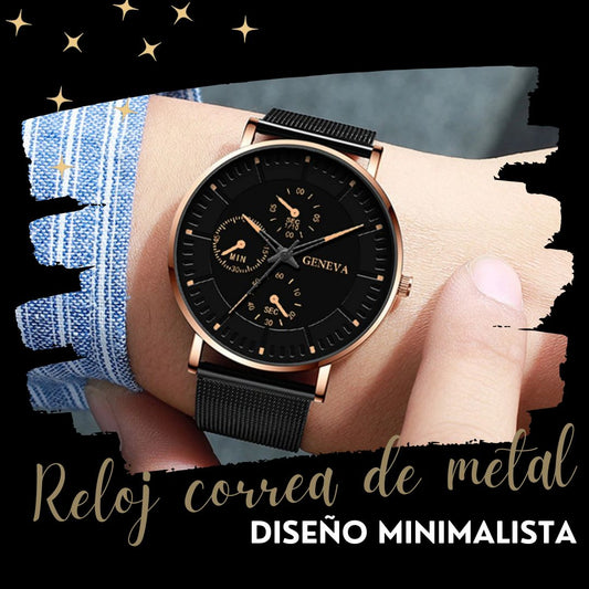Reloj correa de metal diseño minimalista