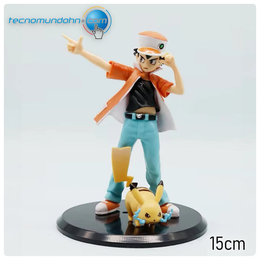 Figura Pikachu y Ash Ketchum | Pokémon 15cm