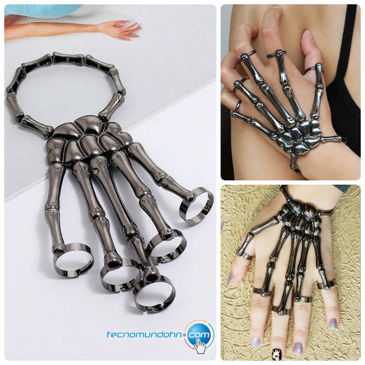 Brazalete de mano gotica calavera