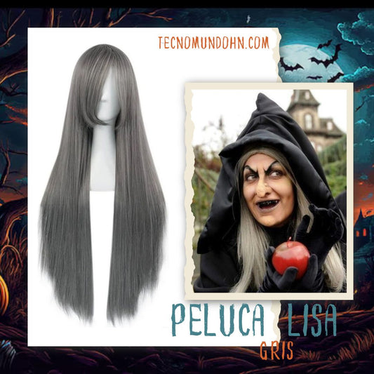 Peluca Liso Gris