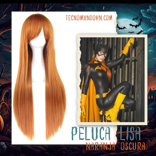 Peluca Liso Naranja Oscura