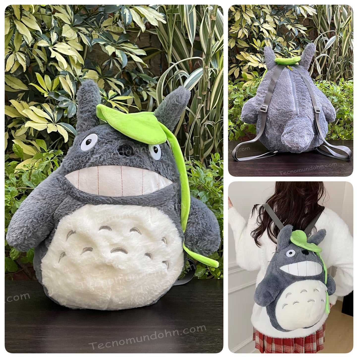 Mochila Peluche Totoro Con Hoja Verde | Studio Ghibli