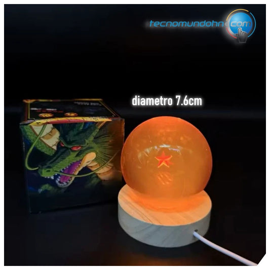 Esfera Dragon Ball 1 Estrella + Base Luz |  7.6Cm
