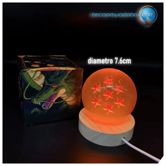 Esfera Dragon Ball 7 Estrellas + Base Luz |  7.6Cm