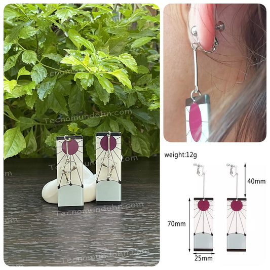 Aretes De Tanjiro Presion | Demon Slayer (7 Cm De Largo) C