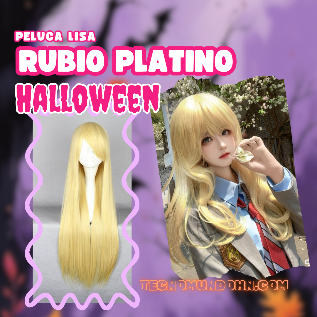 Peluca Lisa Rubio Platino