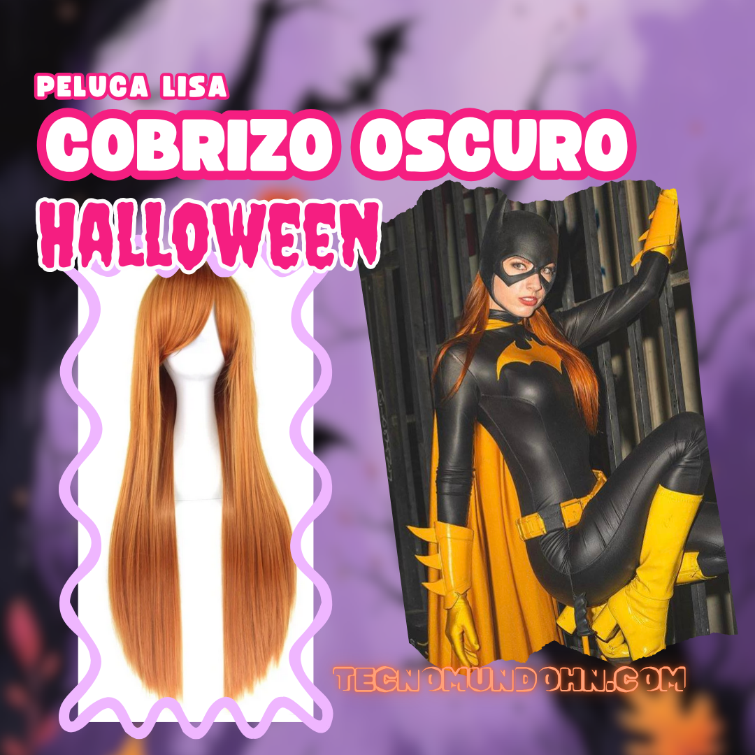 Peluca Lisa Cobrizo Oscuro