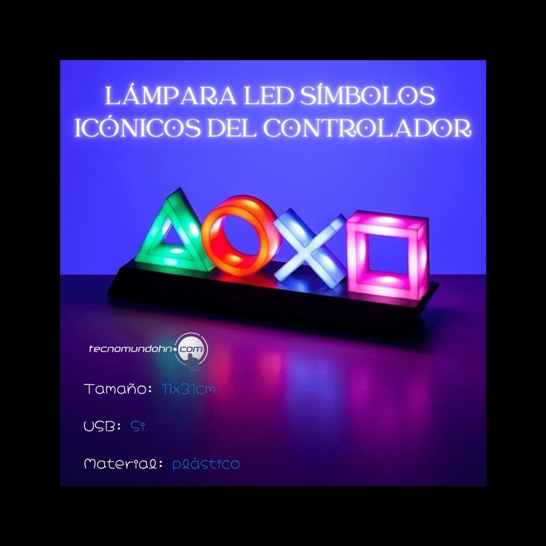 Lámpara Led Símbolos Icónicos Del Controlador Playstation