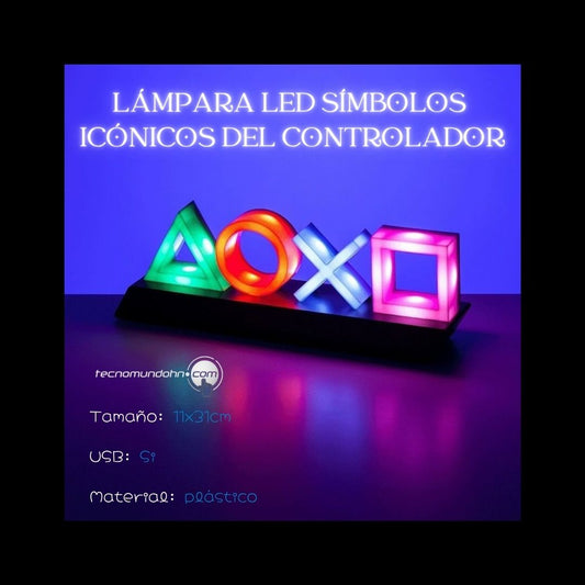 Lámpara Led Símbolos Icónicos Del Controlador Playstation
