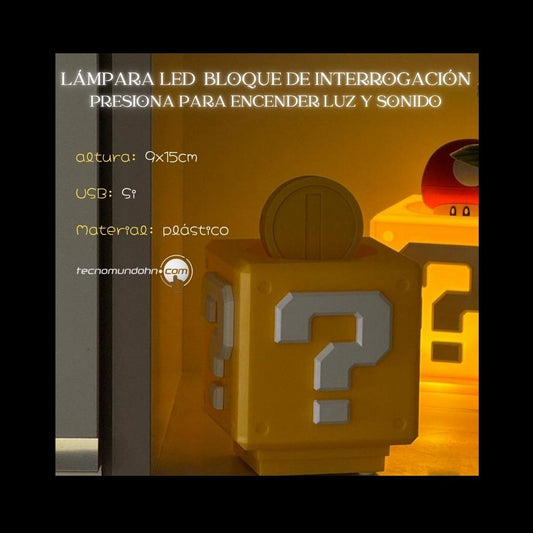 Lámpara Led Bloque De Interrogación Mario Bros