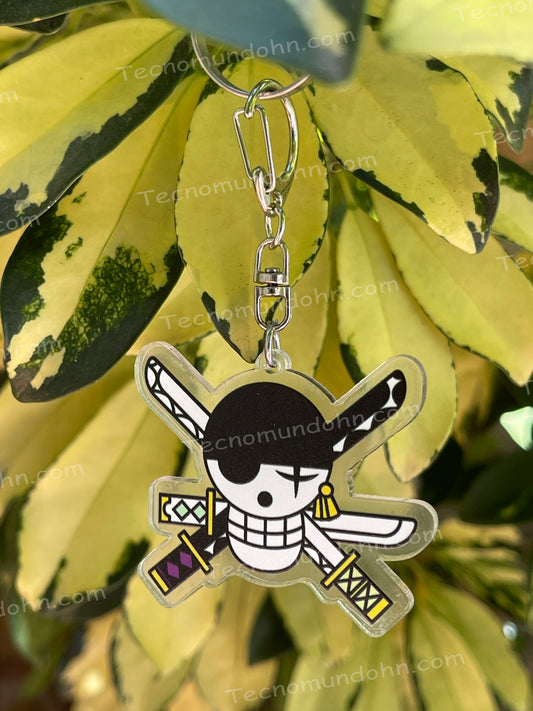Llavero Acrílico Bandera Pirata Zoro | One Piece