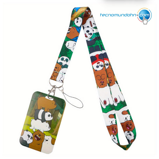 Lanyard + Portacarnet We Bare Bears
