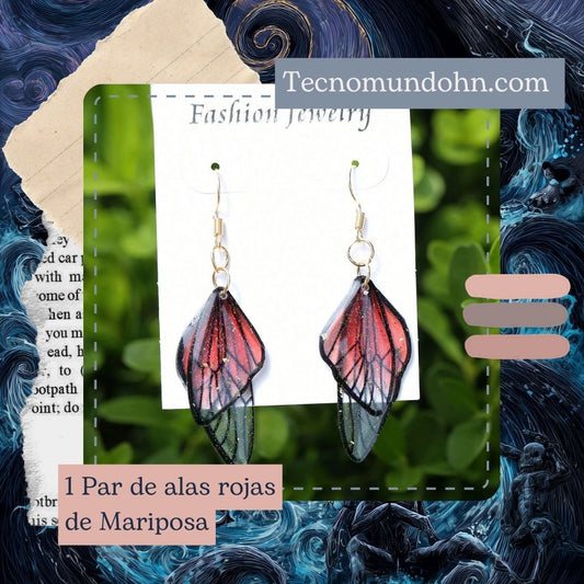 1 Par De Alas Rojas De Mariposa