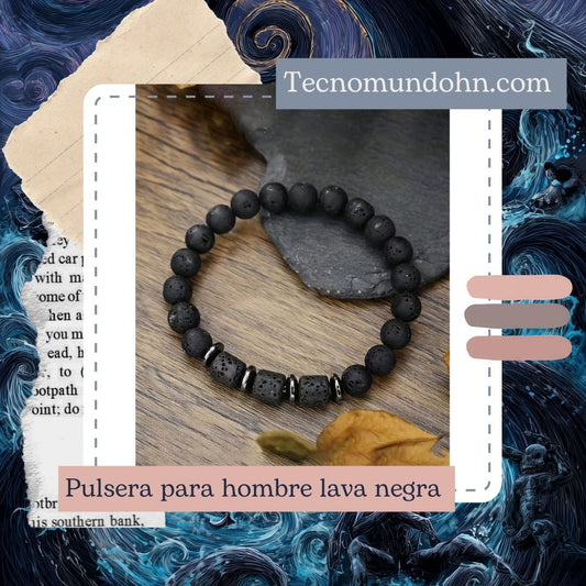 Pulsera Para Hombre Lava Negra